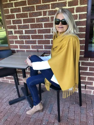 💥 Mustard Yellow Pashmina Scarf Shawl