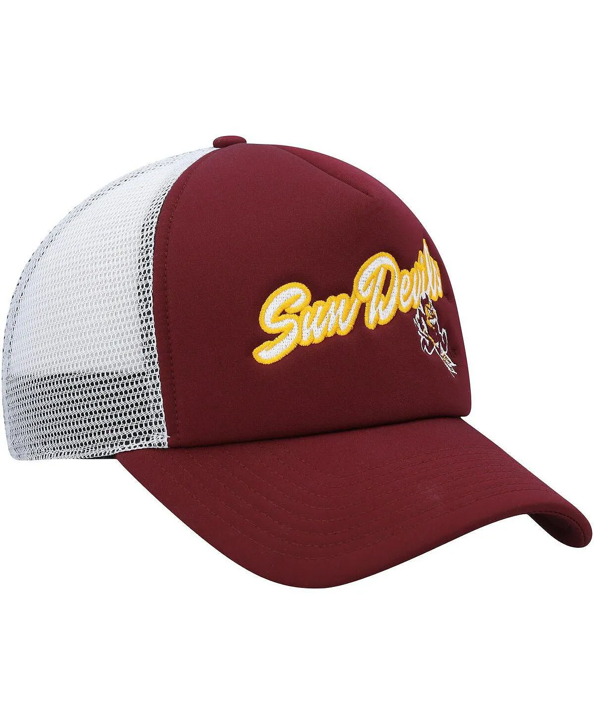 adidas Men's Arizona State Sun Devils Script Trucker Snapback Cap in Maroon