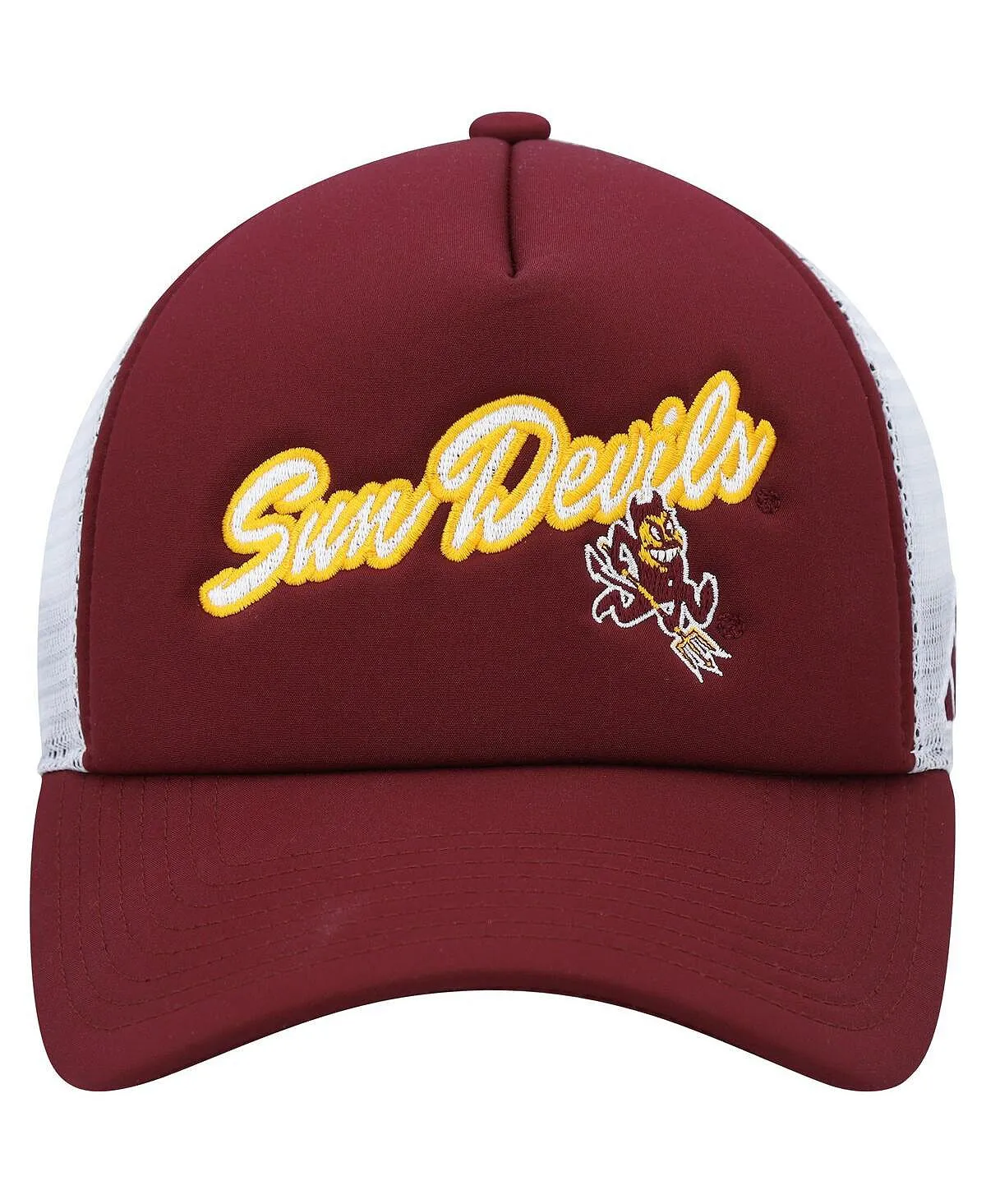 adidas Men's Arizona State Sun Devils Script Trucker Snapback Cap in Maroon