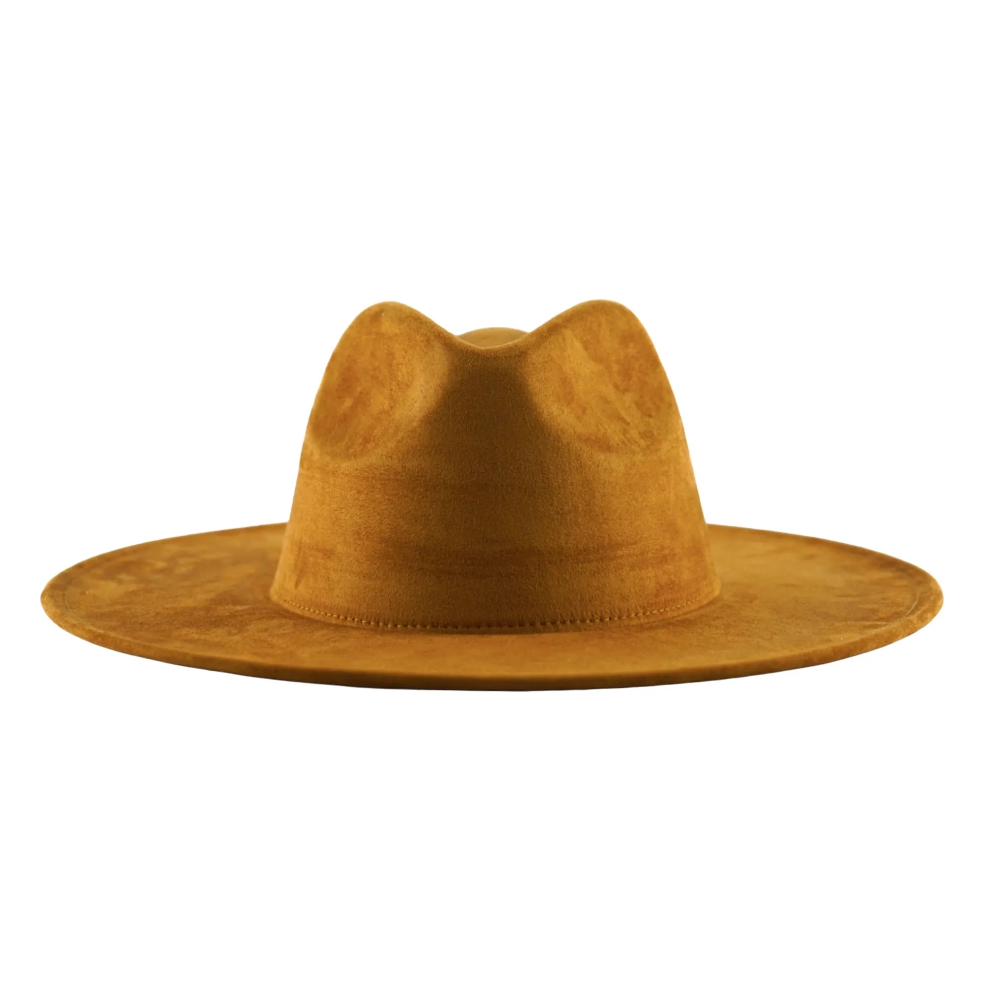 Atlanta Suede Wide Brim Fedora - Dark Tan