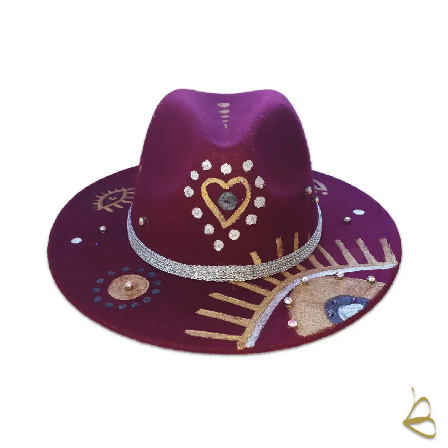 B For Balo Seeker Fedora Hand Painted Hat For Women