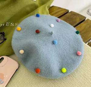 Baby Blue Dot Beret