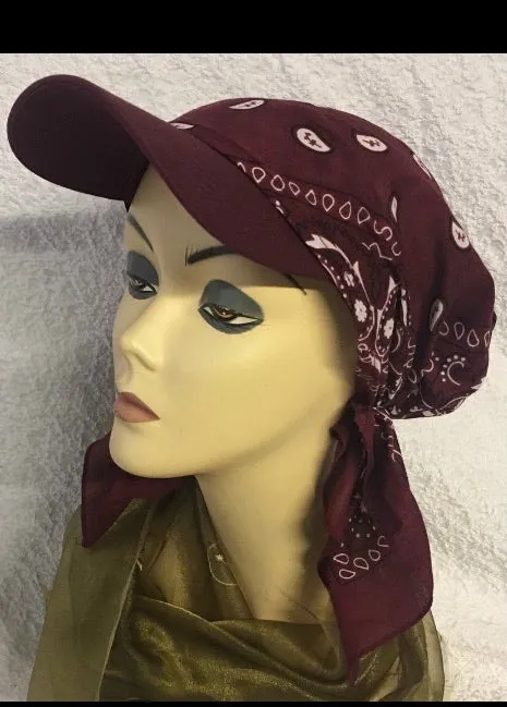 Baseball Cap Scarf Breathable Cotton Visor Casual Athletic Style Head Cover For Women I