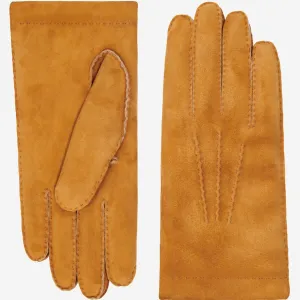 Beatrice  - Italian suede leather gloves with luxurious natural sheep fur lining