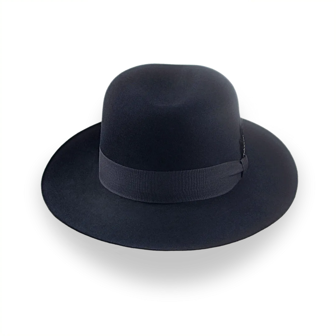 Black Men's Fedora Hat with Single Crease Crown | The Tobin