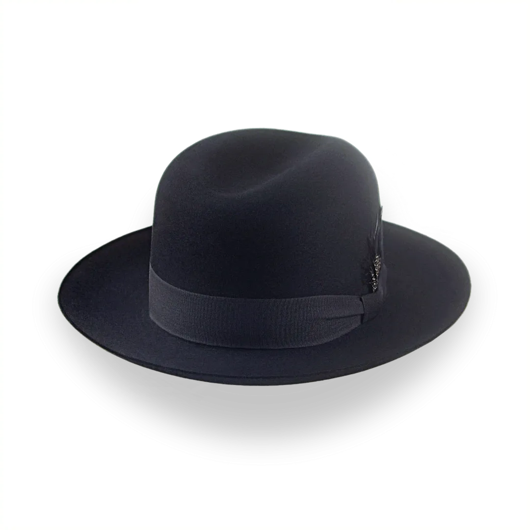 Black Men's Fedora Hat with Single Crease Crown | The Tobin