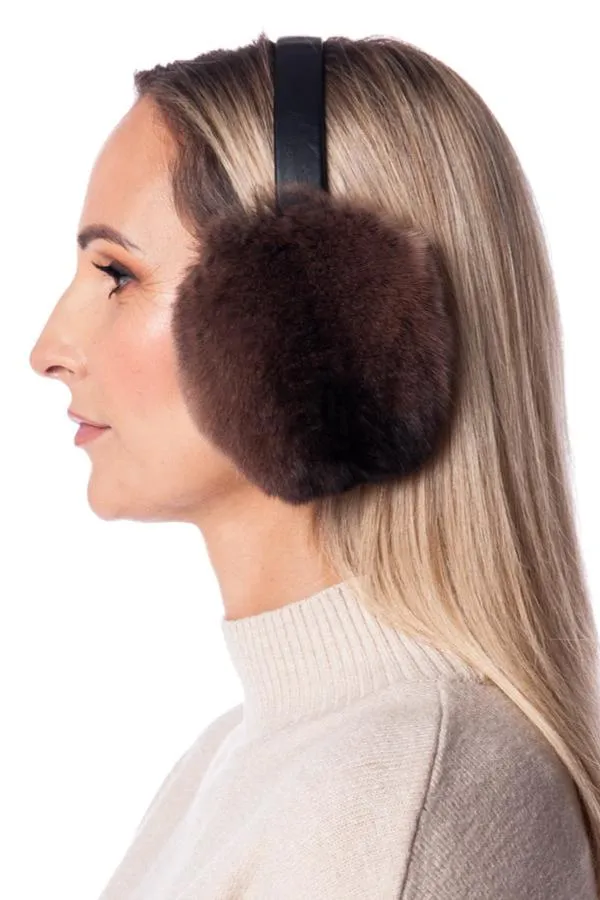 Brown Chinchilla Fur Earmuffs