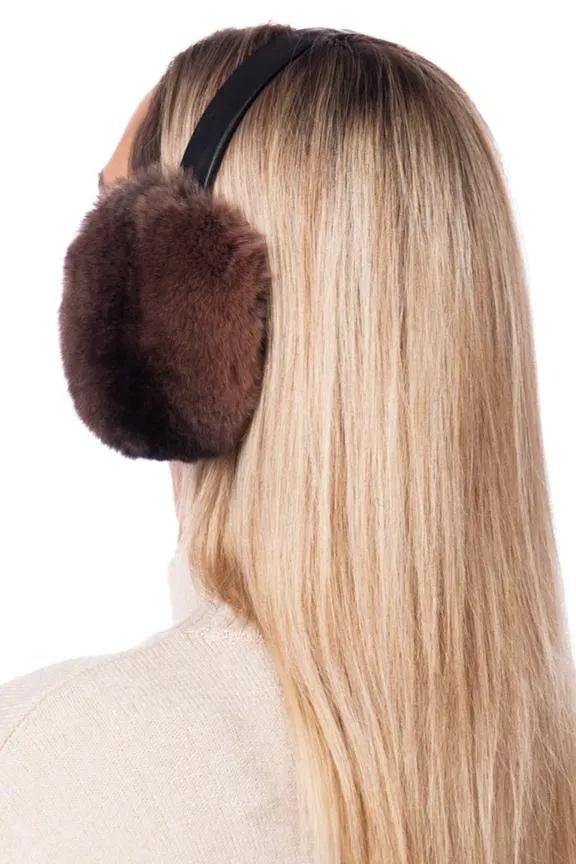 Brown Chinchilla Fur Earmuffs