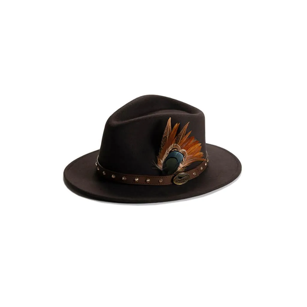 Brown Fedora with Feather