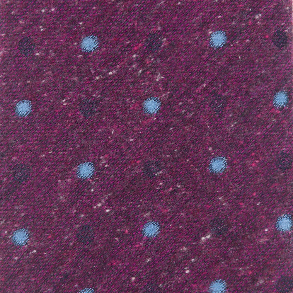 Burgundy Dot Heritage Weave Cotton Silk Wool Tie