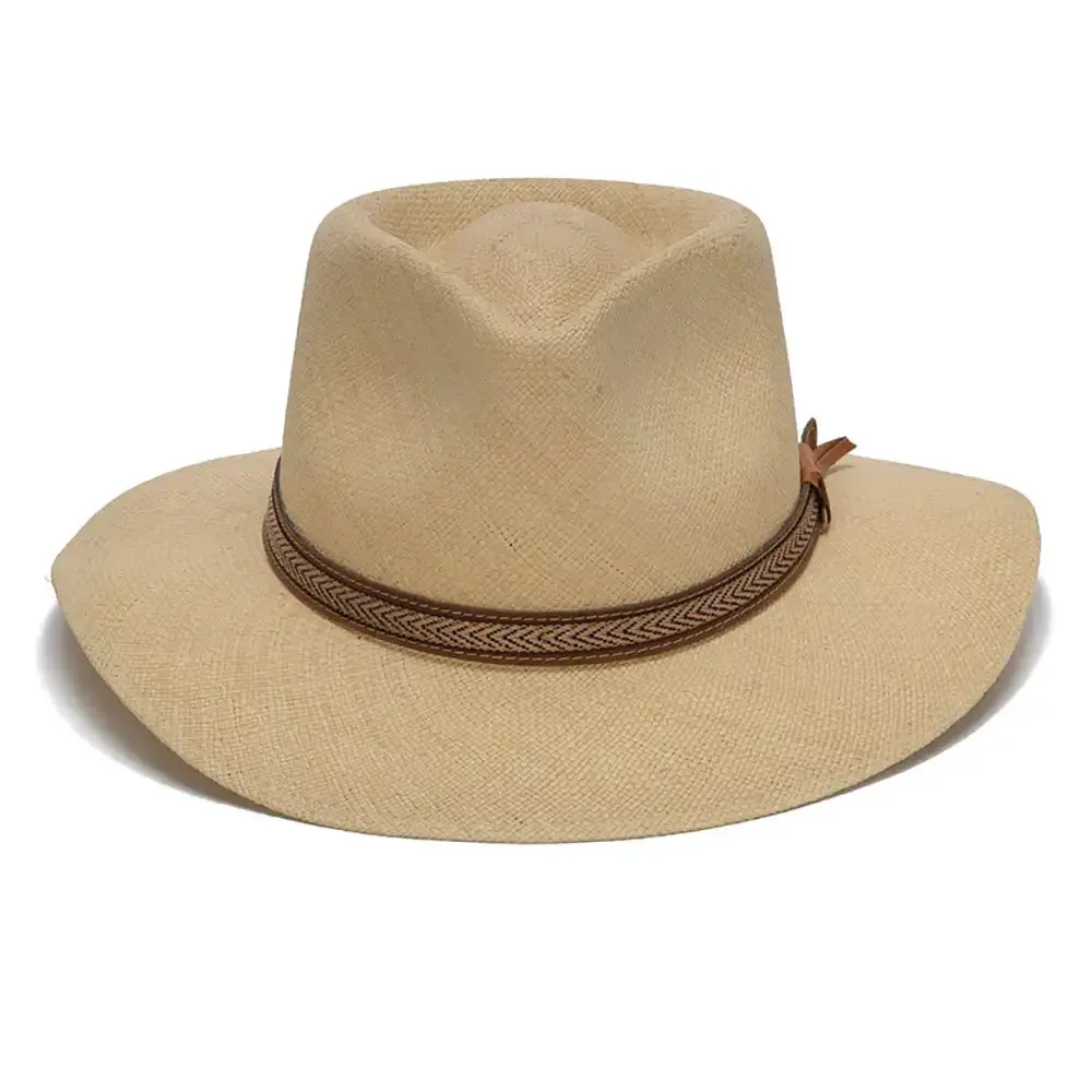 California Hats Boston - Panama Straw Outback Fedora Hat