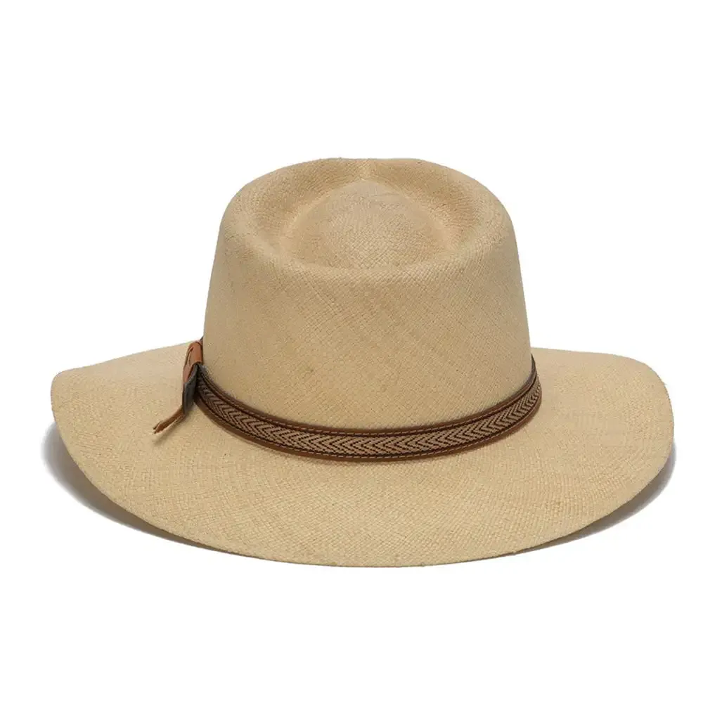 California Hats Boston - Panama Straw Outback Fedora Hat