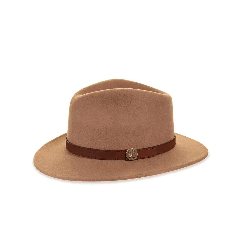 Camel Fedora with Blue Pheasant and Mallard Pin