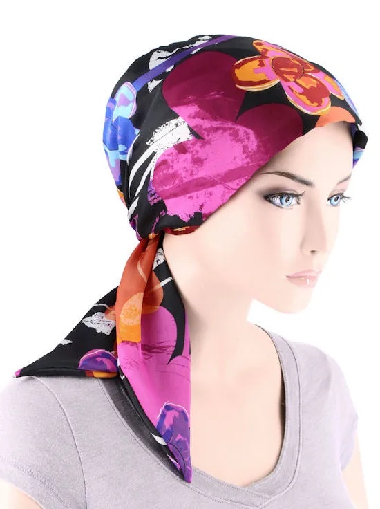 CFS-1147#Chemo Fashion Scarf Plum Water Floral