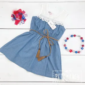 Chambray and Lace dress