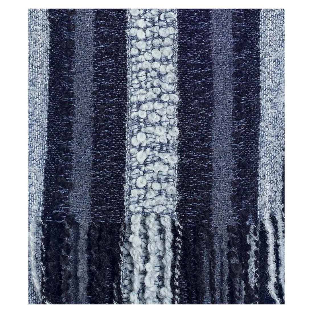 Charcoal Boucle Fringe Alpaca Scarf