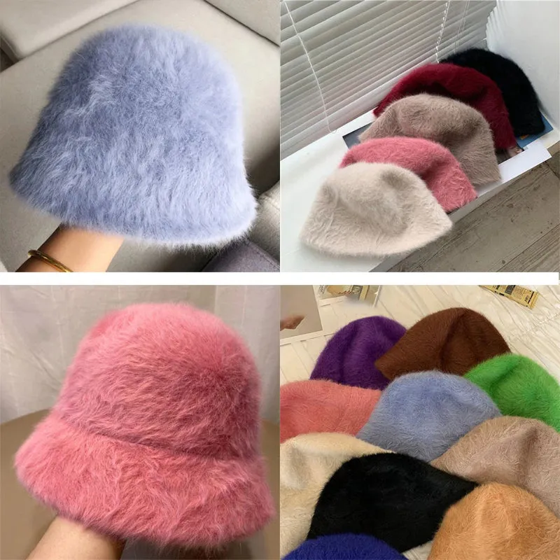 Chic and Cozy Winter Plush Bucket Hats