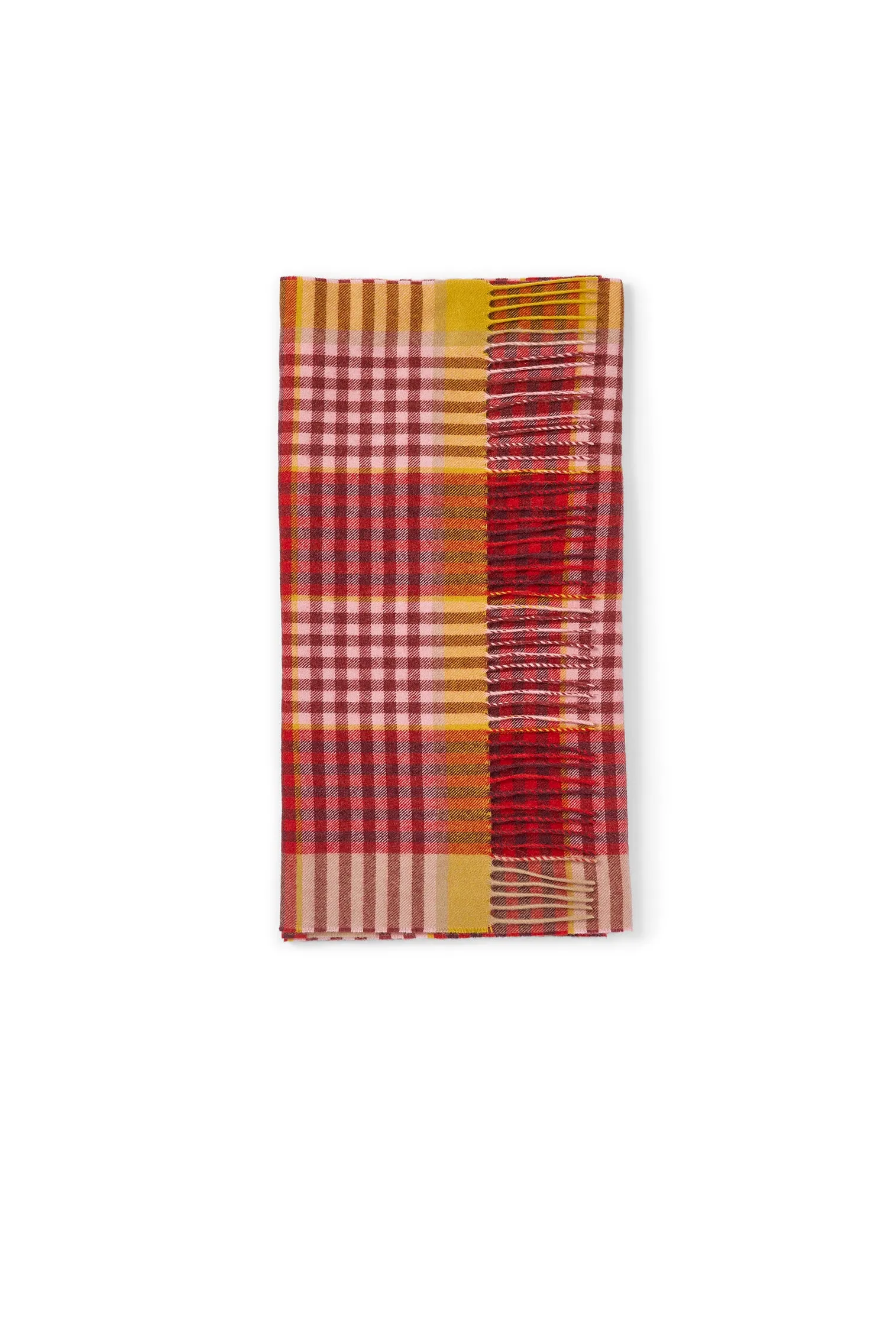 Classic Check Red Wide Scarf