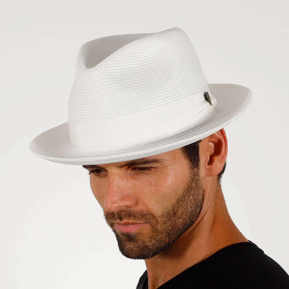 Classic Khaki Straw Fedora Hat