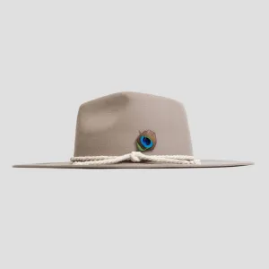 Classic Men's Felt Fedora Hat-Taupe