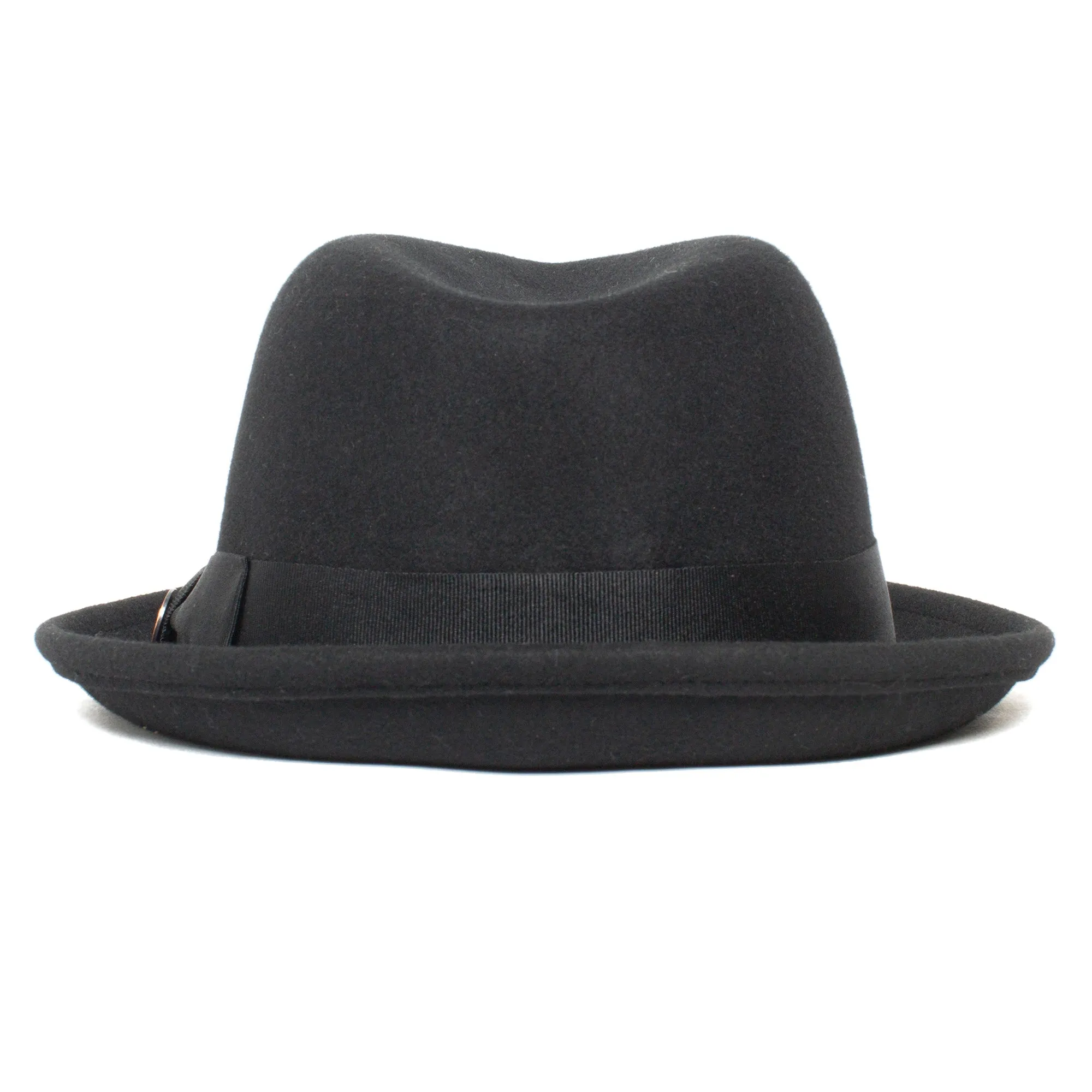 Classic Pork Pie Fedora Hat-Black