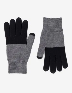 Colorblock Touchscreen Gloves in Black