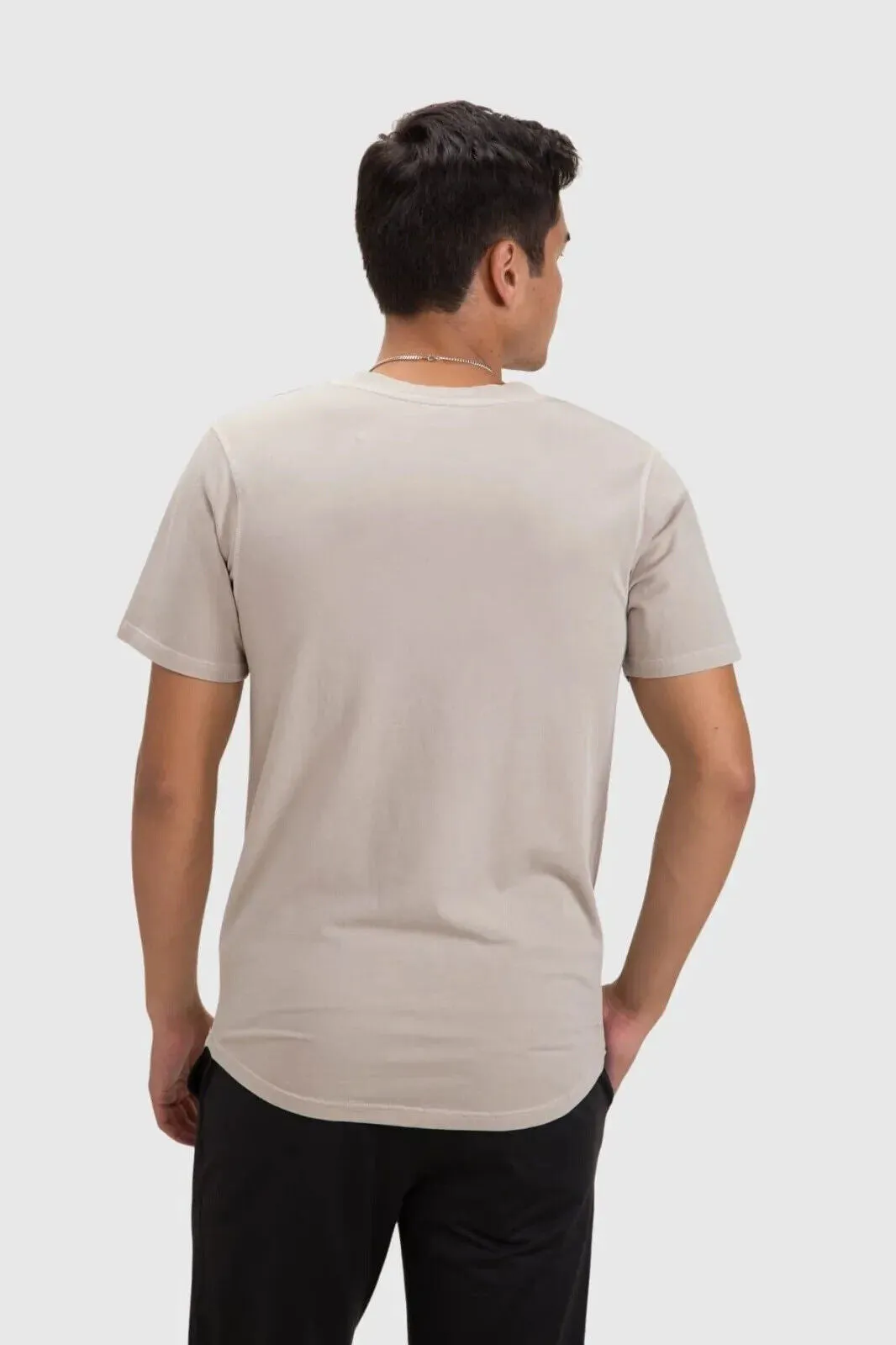 Cream Cotton Breathable Scallop Hem Tee