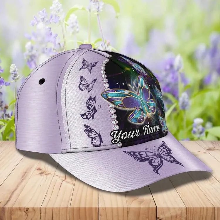 Customized Bicycle Girl Cap Butterfly Art Hat for Girl Summer Cap