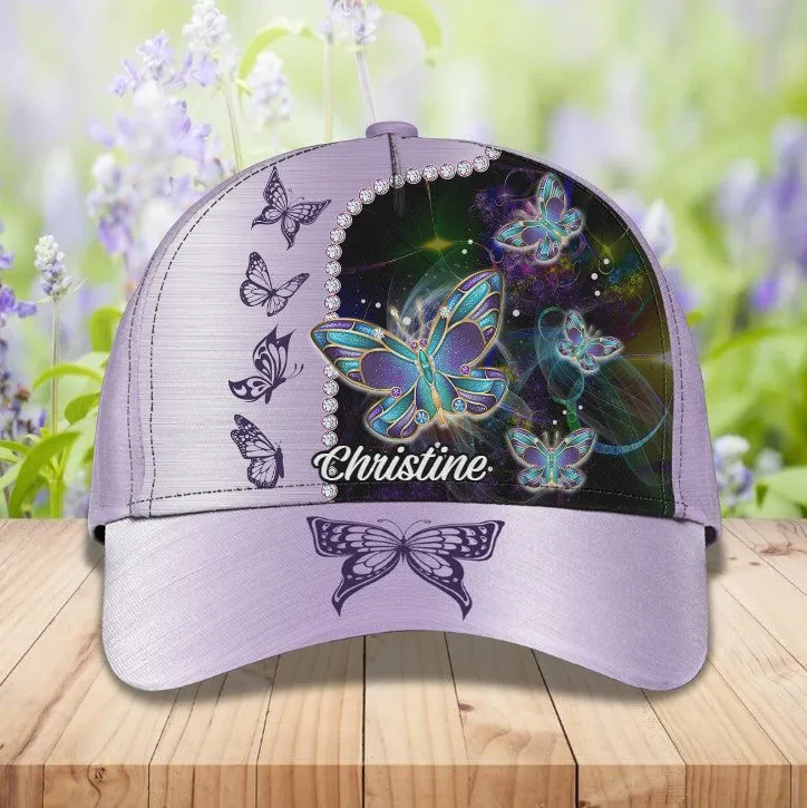 Customized Bicycle Girl Cap Butterfly Art Hat for Girl Summer Cap