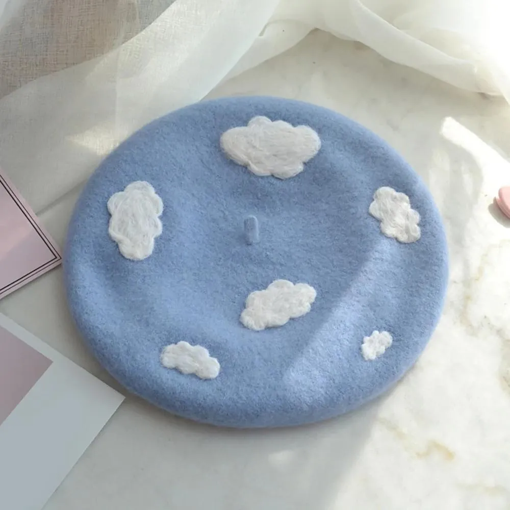 Cute and Fluffy Clouds Beret Hat