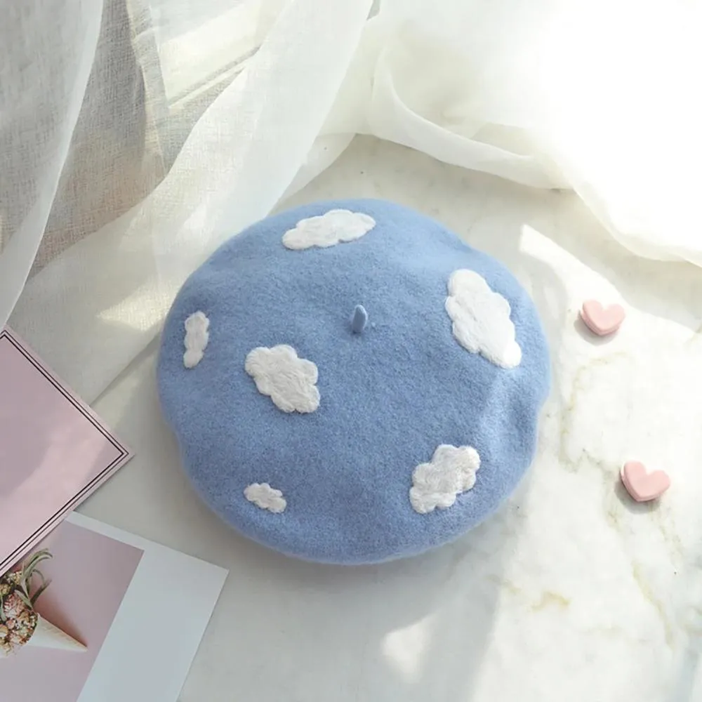 Cute and Fluffy Clouds Beret Hat