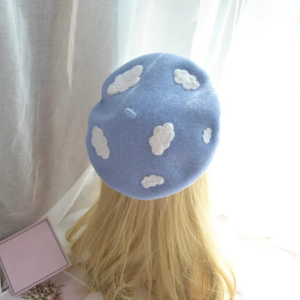 Cute and Fluffy Clouds Beret Hat