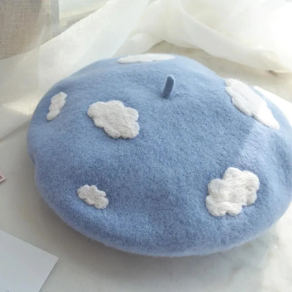 Cute and Fluffy Clouds Beret Hat