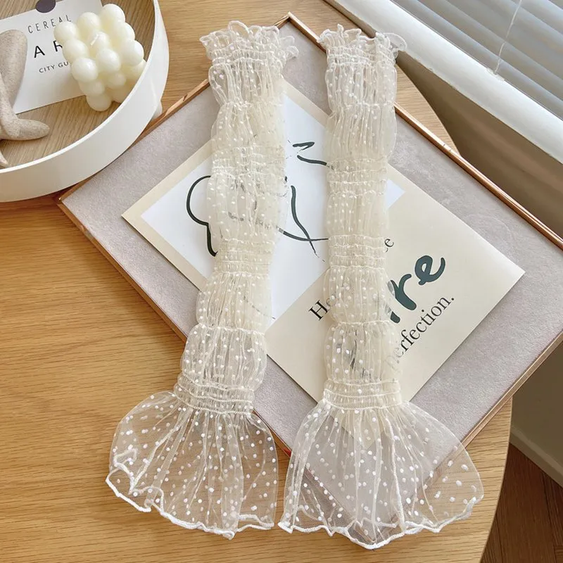 Dainty Polka-Dot Lace Pair of Arm Sleeves