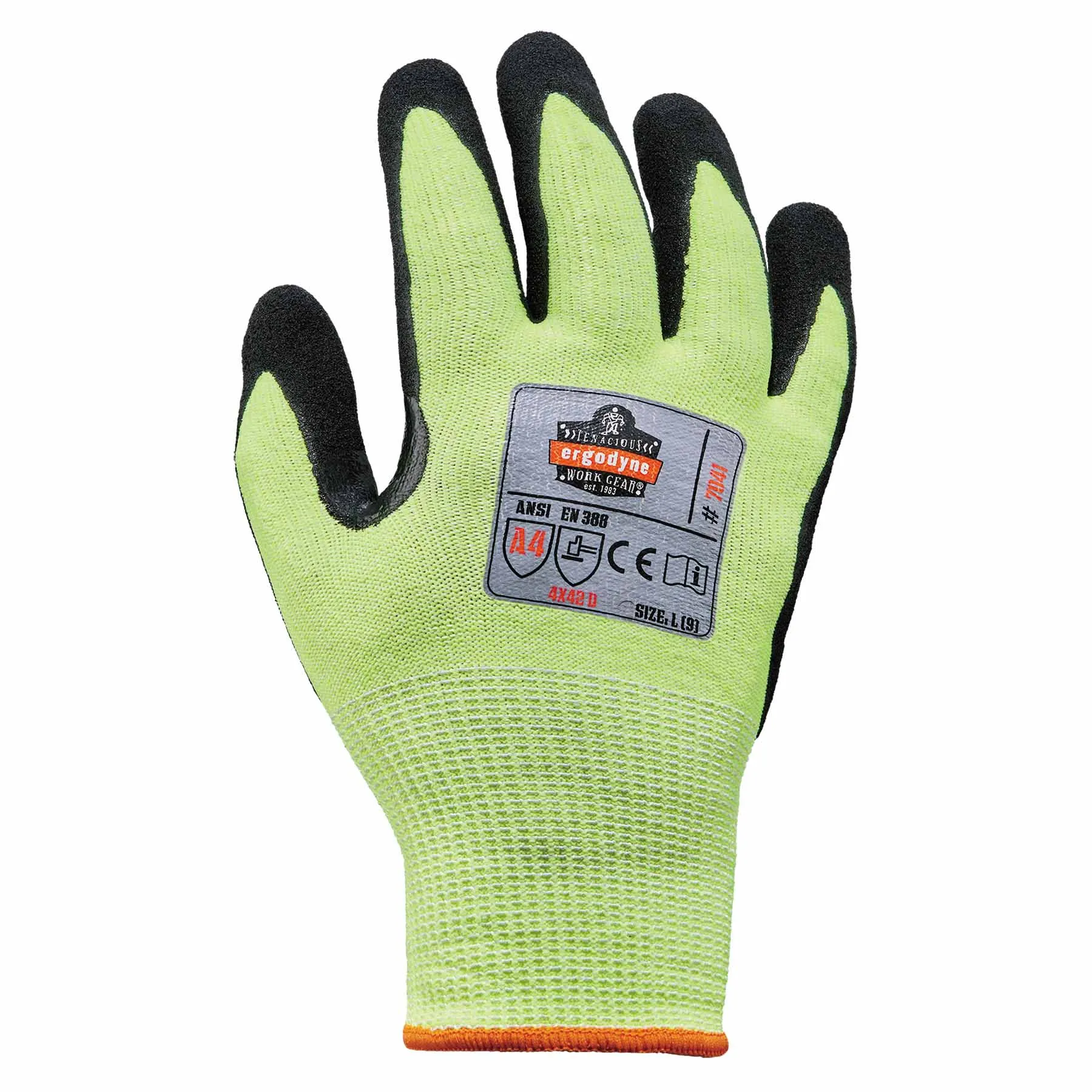 Ergodyne 17822 7041-CASE S Lime ANSI A4 Nitrile-Coated CR Gloves 144-Pair