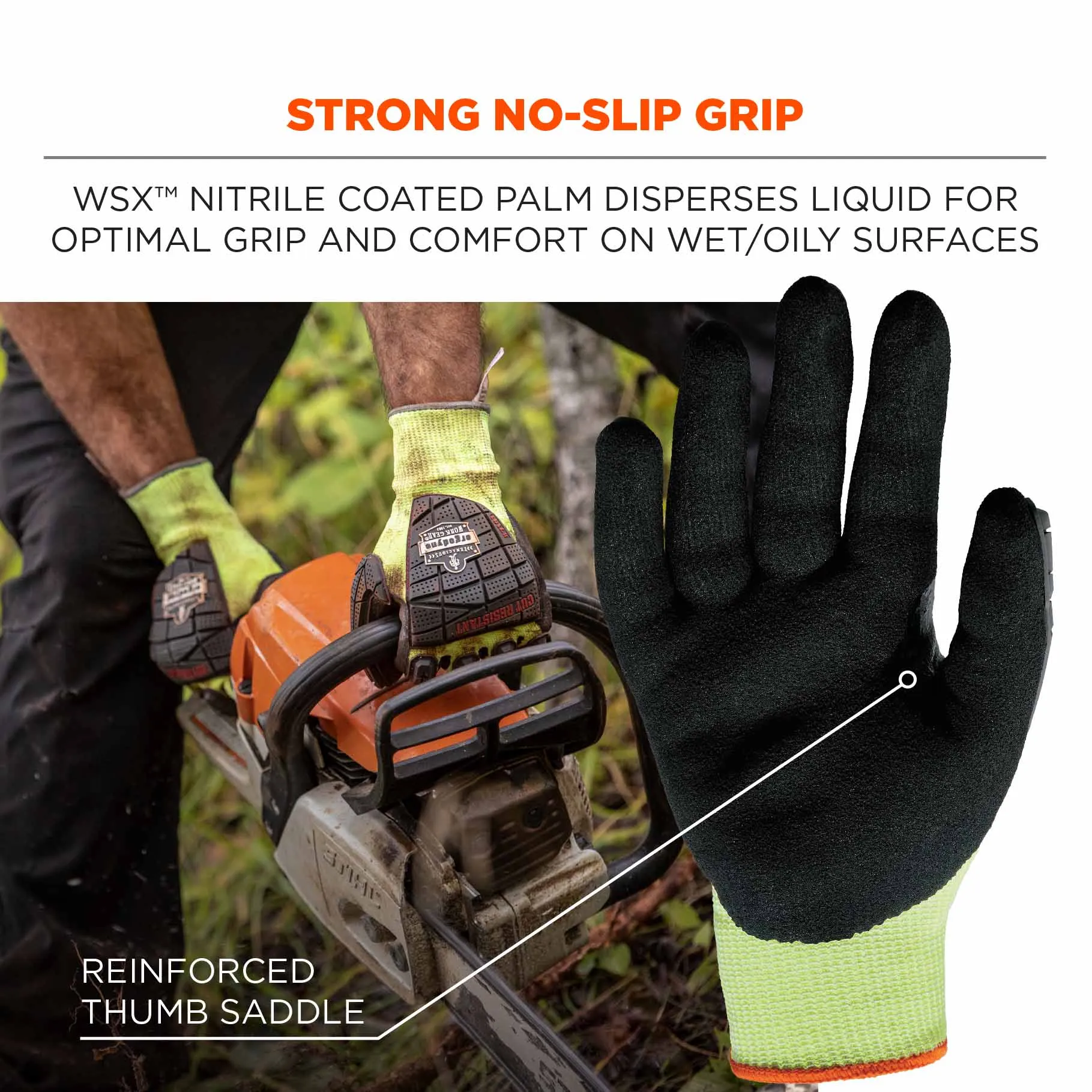 Ergodyne 17913 7141 M Lime ANSI A4 DIR Nitrile-Coated CR Gloves