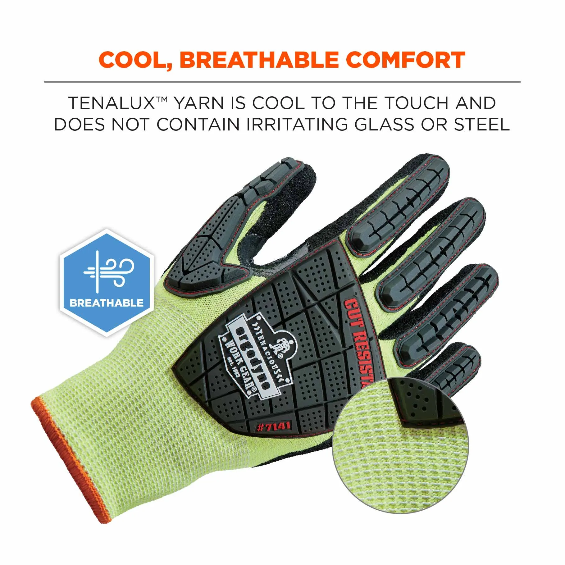 Ergodyne 17913 7141 M Lime ANSI A4 DIR Nitrile-Coated CR Gloves