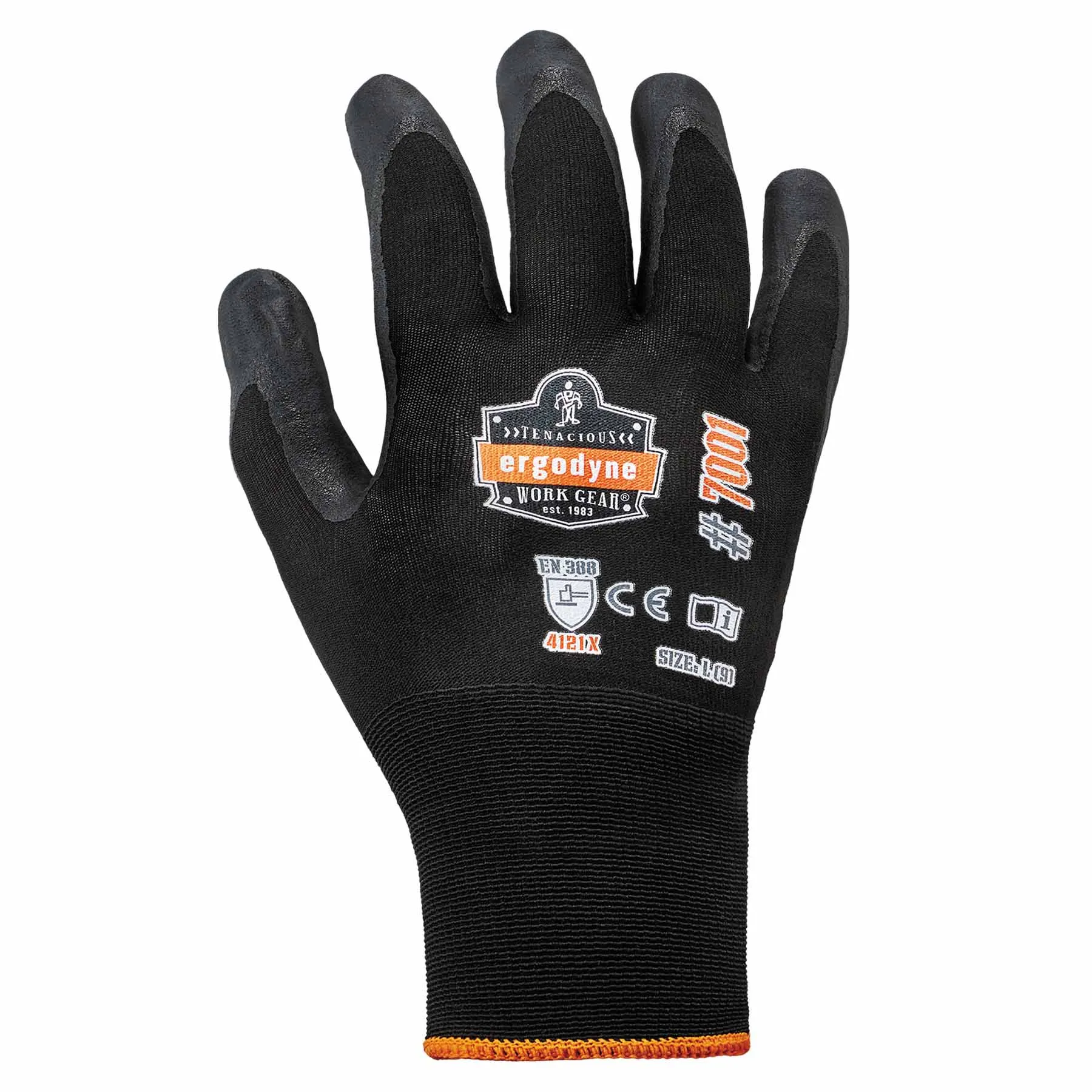 Ergodyne 17952 7001 S Black Nitrile-Coated Gloves - DSX