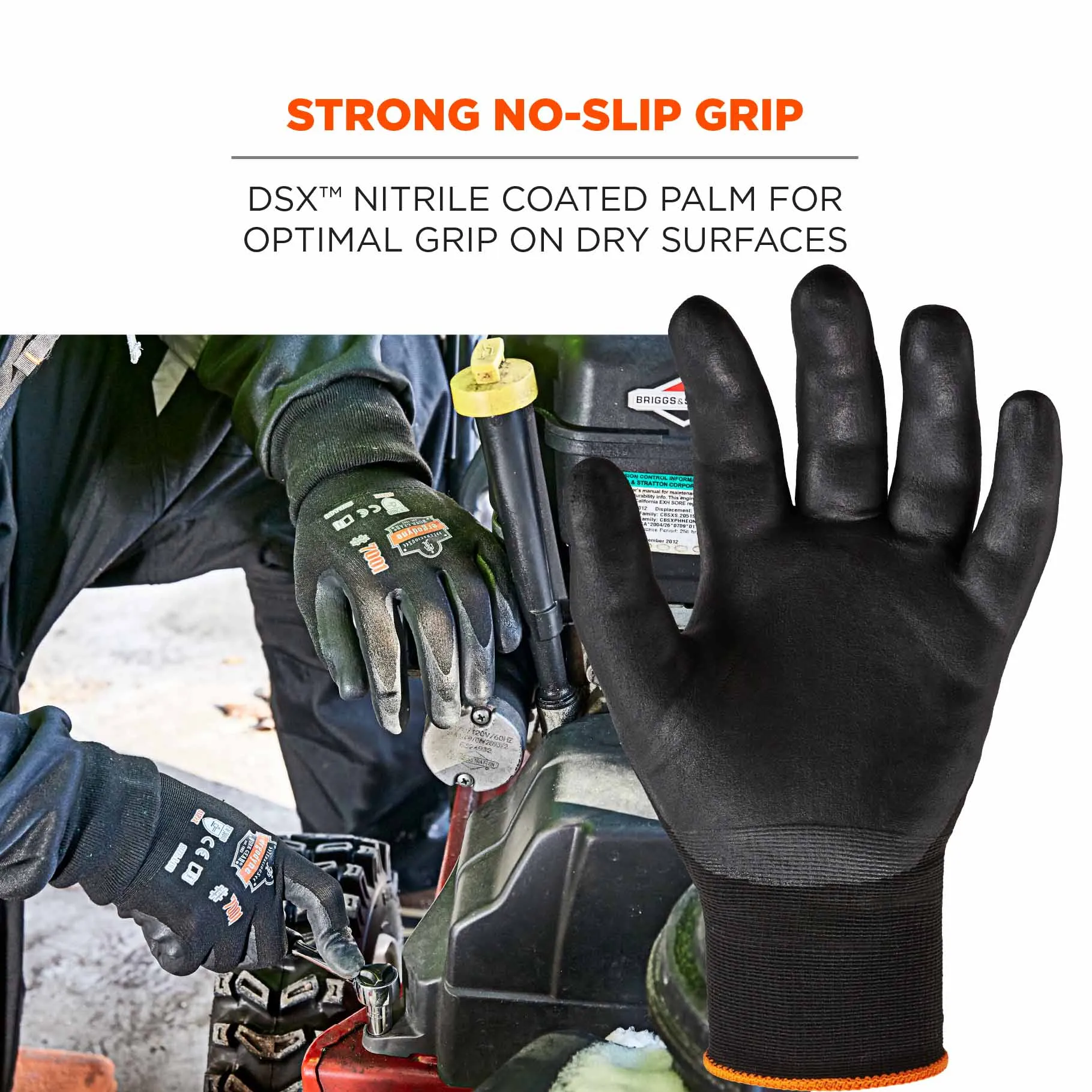 Ergodyne 17952 7001 S Black Nitrile-Coated Gloves - DSX