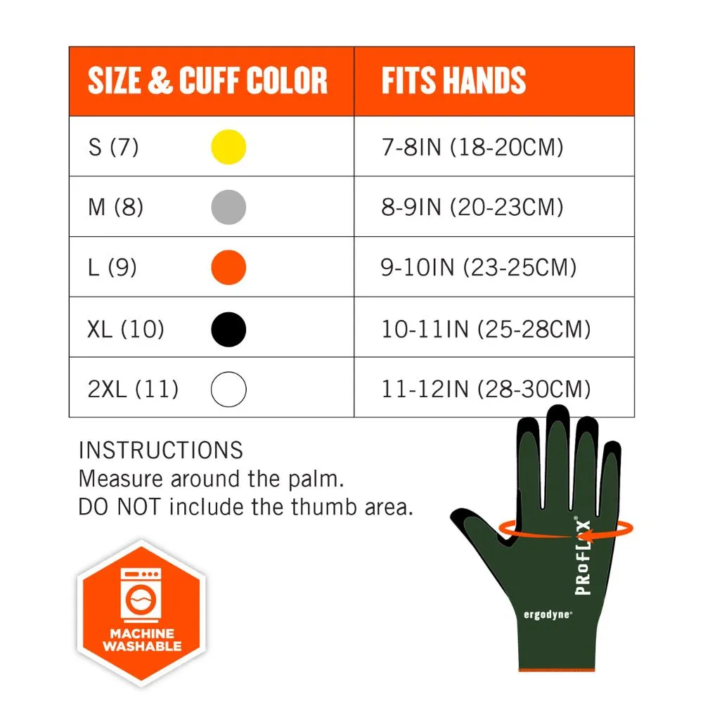 Ergodyne 18035 #7070 12-pair XL Green ANSI A7 Nitrile Coated CR Gloves