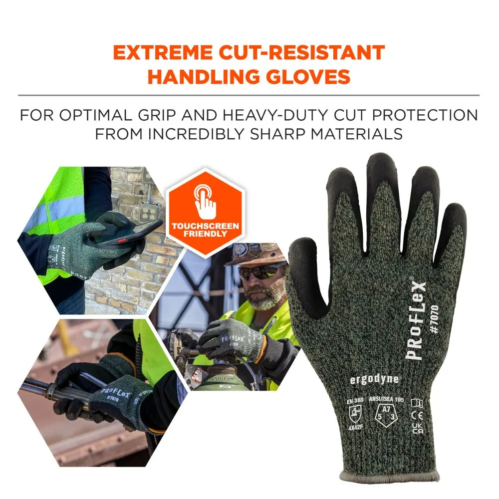 Ergodyne 18035 #7070 12-pair XL Green ANSI A7 Nitrile Coated CR Gloves