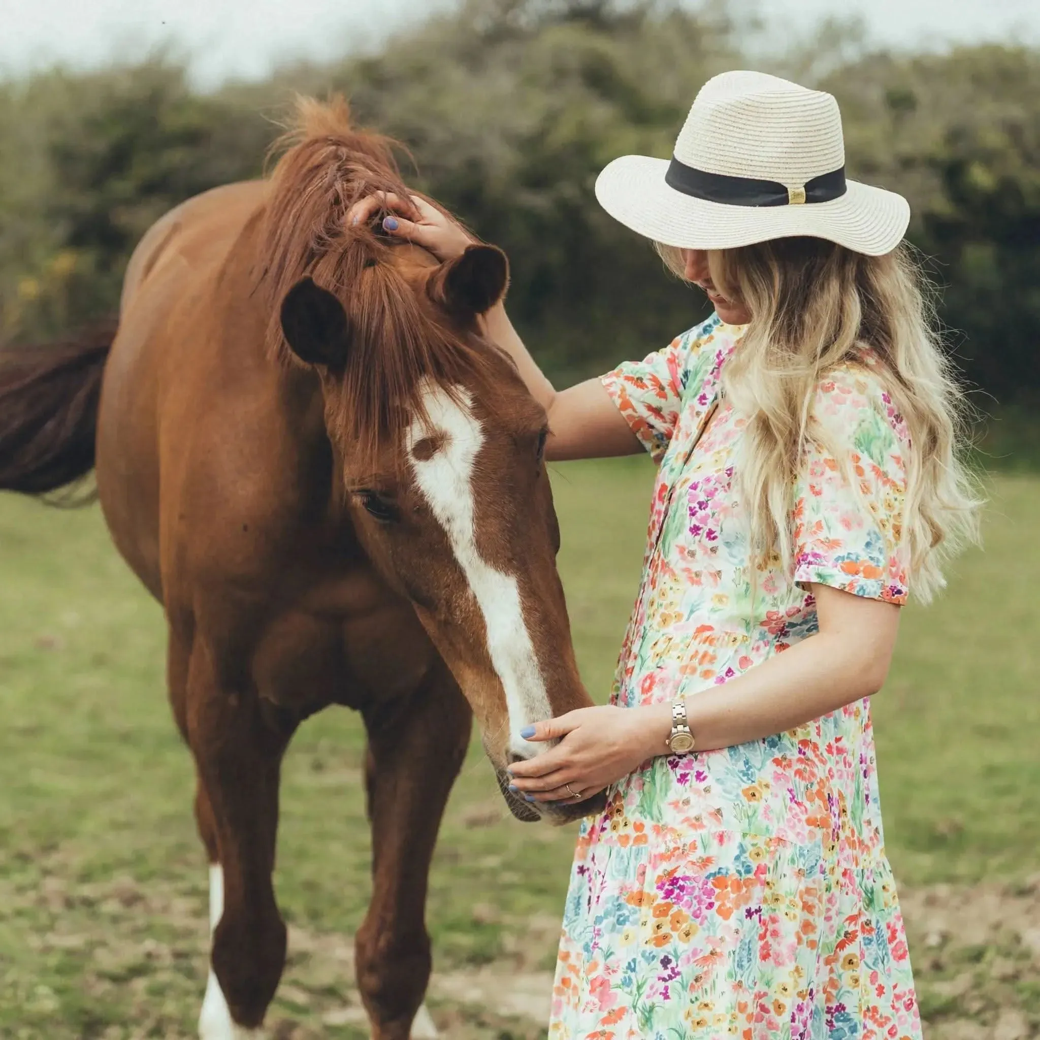 Fedora Style Black Straw Hat