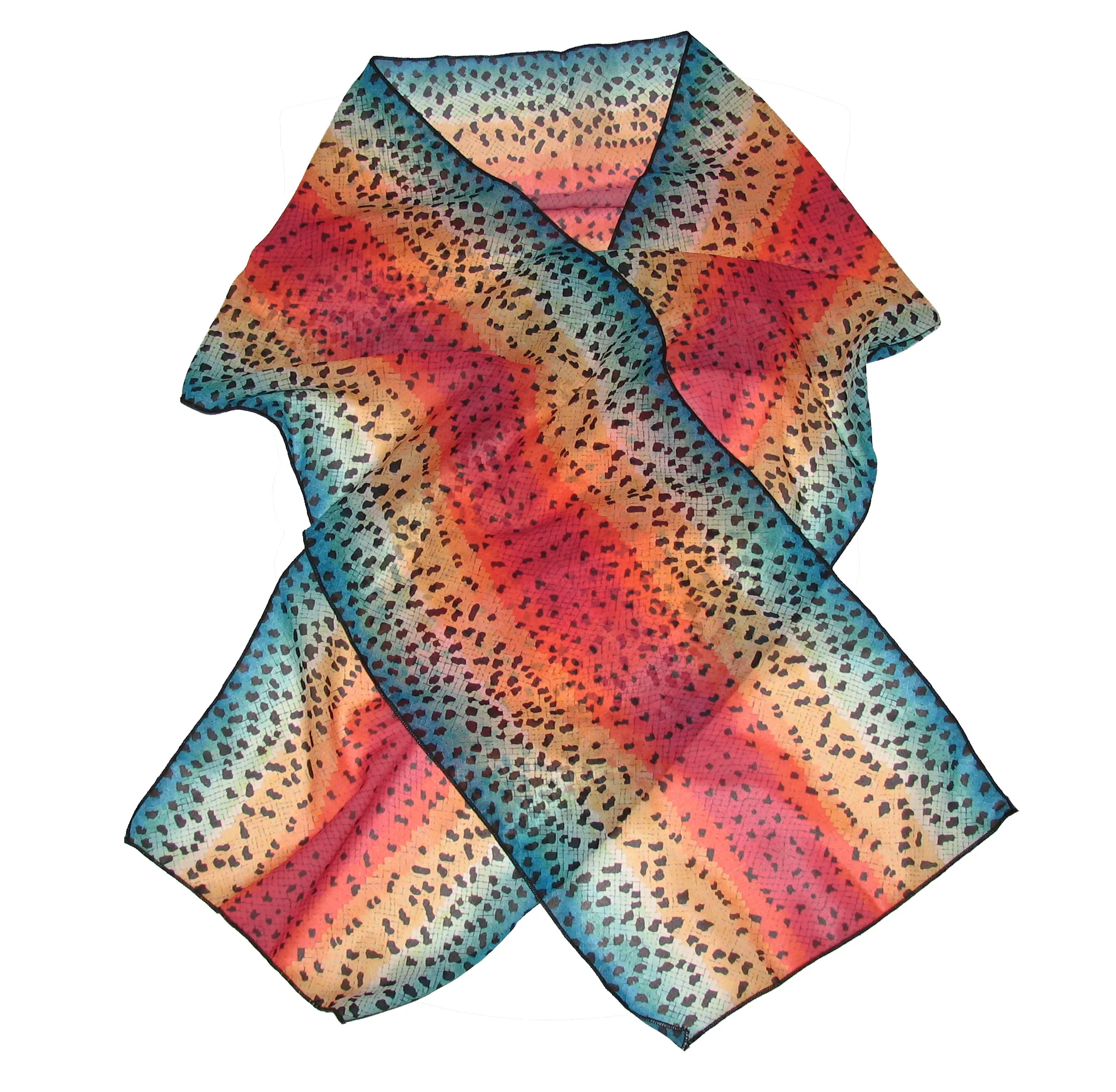 Fin-Flank Silk Rainbow #2 Trout Scarf