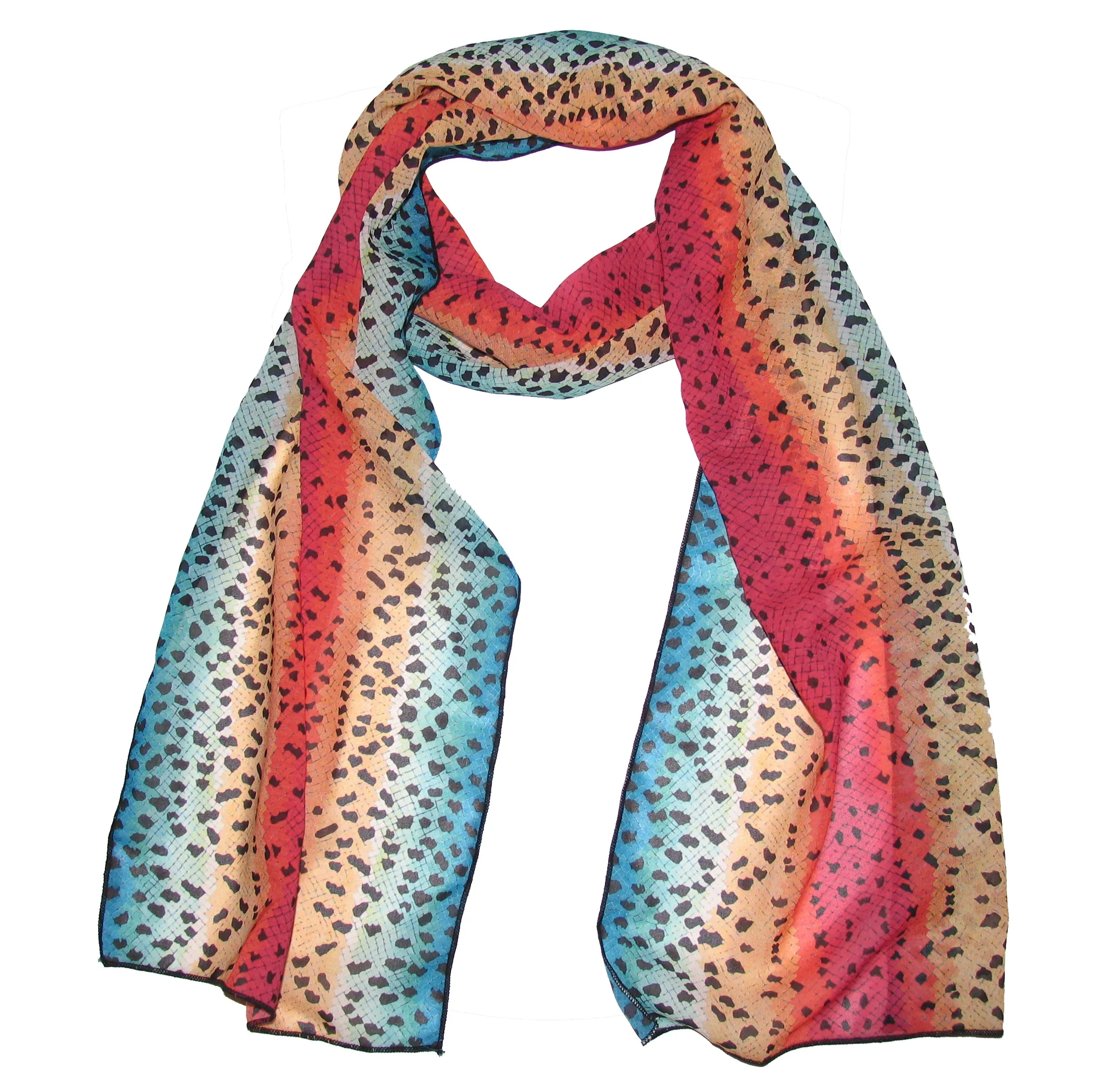 Fin-Flank Silk Rainbow #2 Trout Scarf