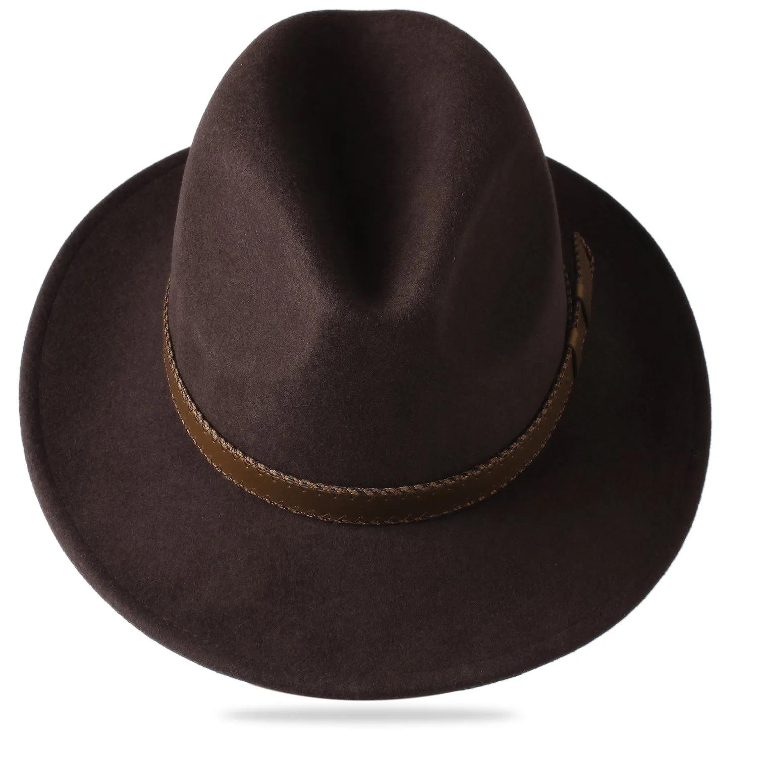 FURTALK Fedora Hats for Men Women 100% Australian Wool Felt Wide Brim Hat Wide Leather Belt Crushable Packable