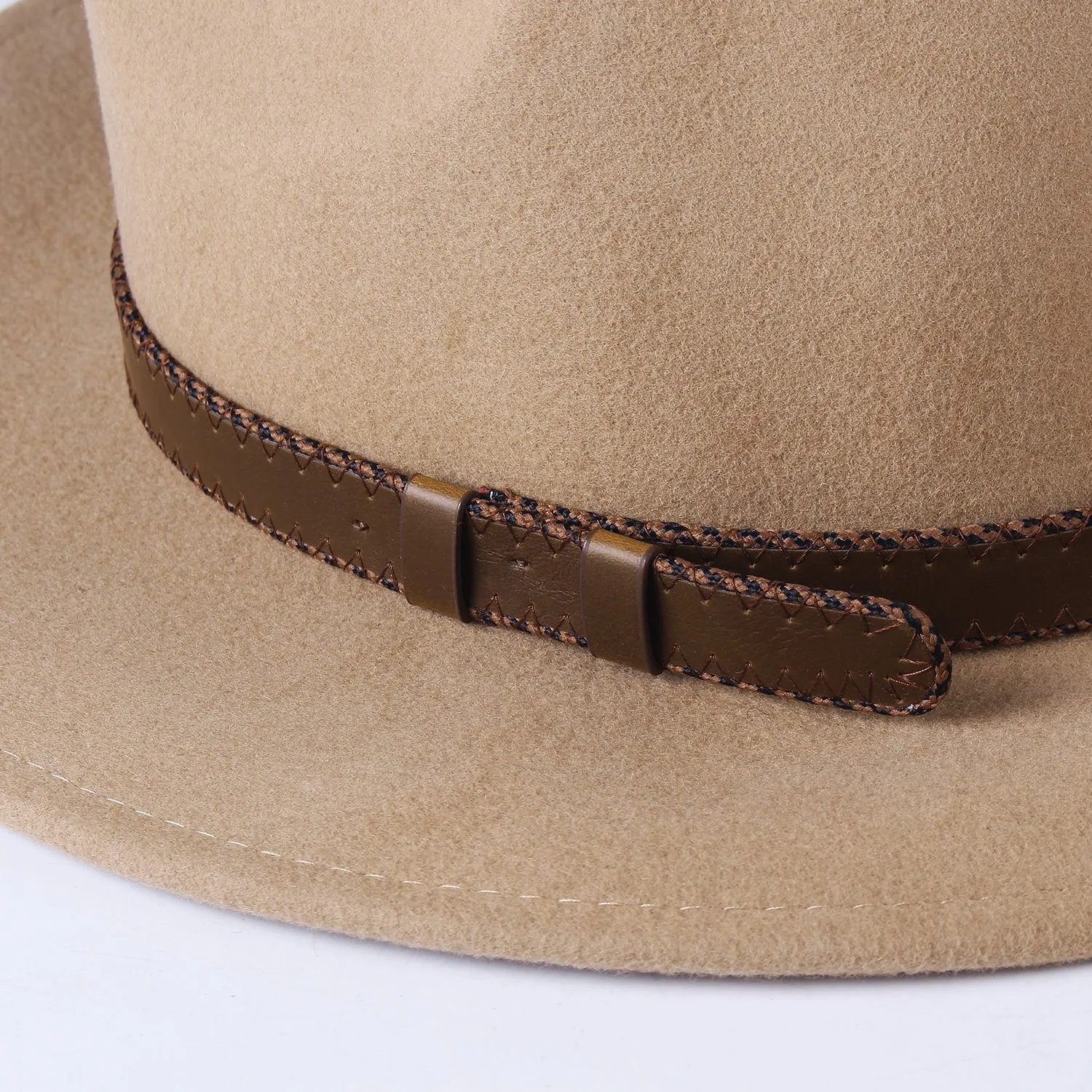 FURTALK Fedora Hats for Men Women 100% Australian Wool Felt Wide Brim Hat Wide Leather Belt Crushable Packable