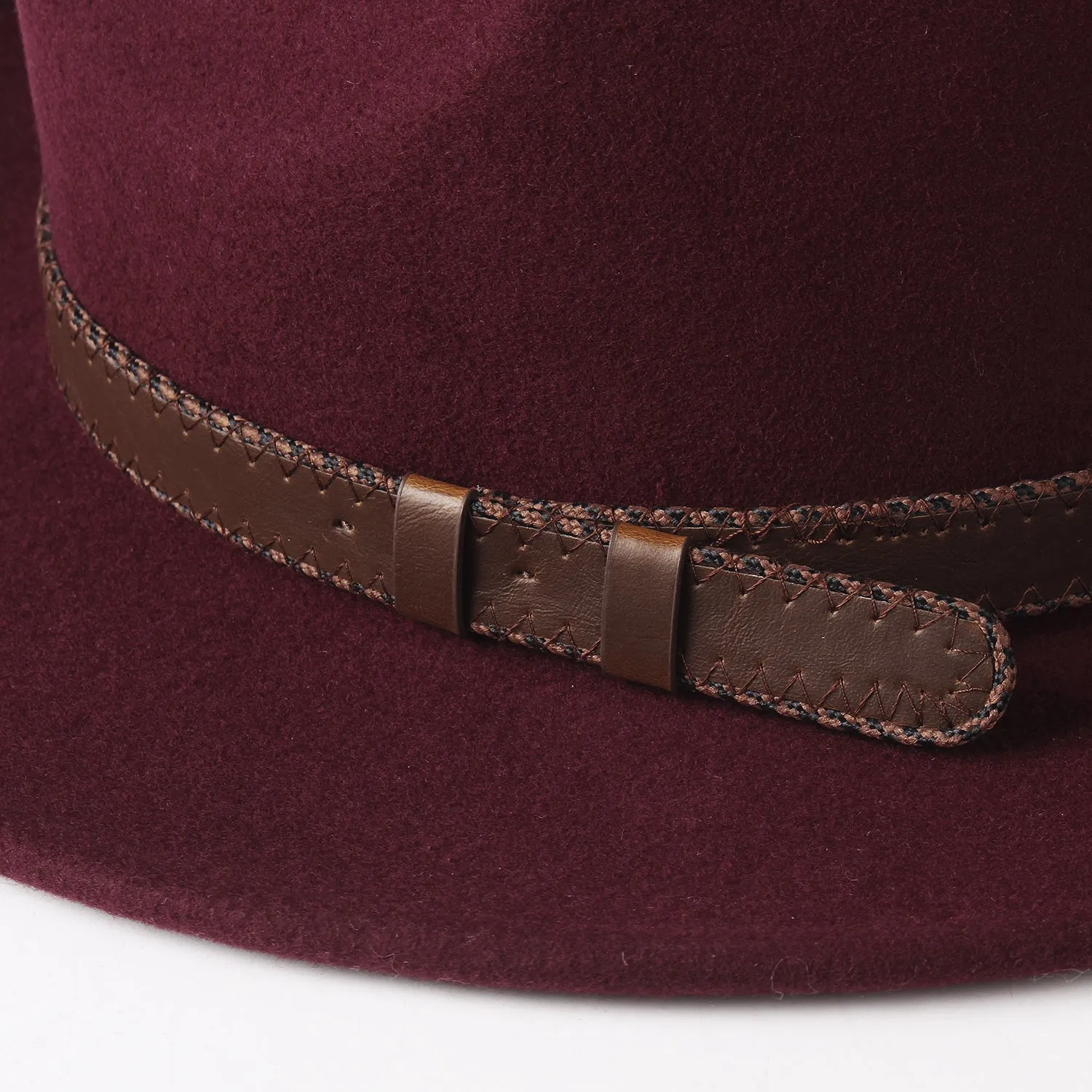 FURTALK Fedora Hats for Men Women 100% Australian Wool Felt Wide Brim Hat Wide Leather Belt Crushable Packable