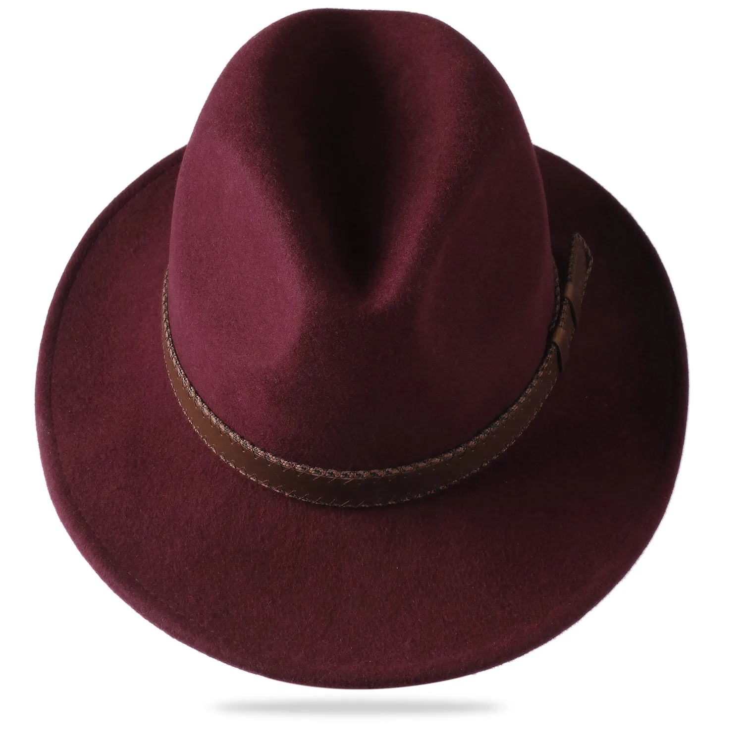 FURTALK Fedora Hats for Men Women 100% Australian Wool Felt Wide Brim Hat Wide Leather Belt Crushable Packable