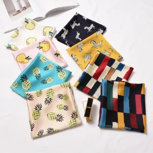 Geometric apple pineapple pattern the new hot Japanese and Korean cute simple elegant  fashionable elegant scarf headkerchief