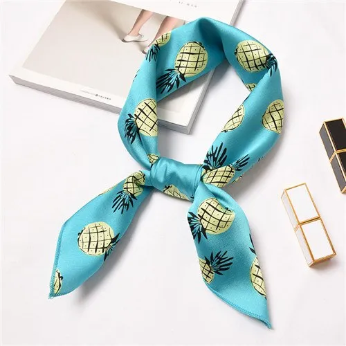 Geometric apple pineapple pattern the new hot Japanese and Korean cute simple elegant  fashionable elegant scarf headkerchief